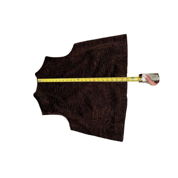 Vintage Y2K Siena Studio Faux Fur Vest Chocolate Brown Textured Button L - Picture 9 of 12